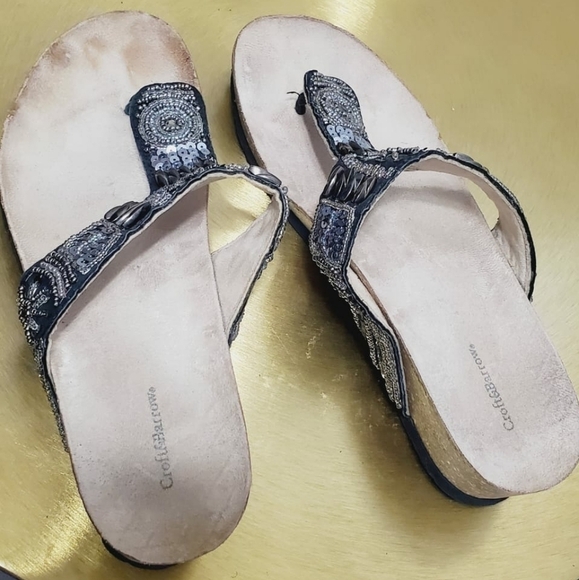🌴Croft & Barrow Women's Cork Wedge Bead Thong Sandals Size 7.5M - Picture 5 of 8